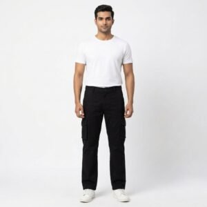 Men’s regular fit cargo pant Black